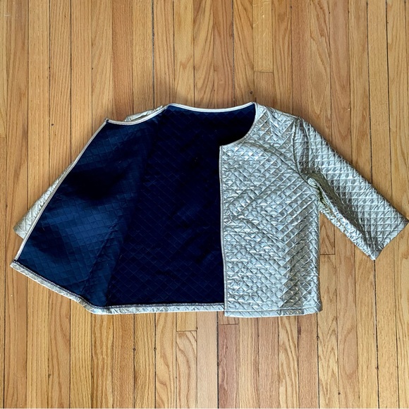 Gold quilted cropped jacket - Picture 3 of 5
